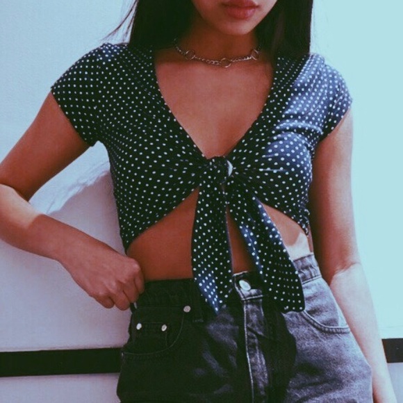 Polka Dot Wrap Top - Picture 1 of 2